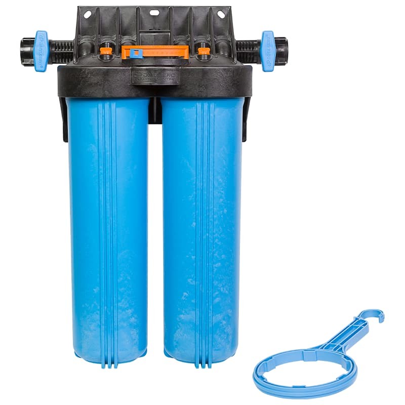 Корпус для картриджных фильтров Джилекс 1 М 20” Т2 двухступенчатый с тыльным/торцевым подключением, арт. 9062