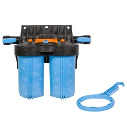 Корпус для картриджных фильтров Джилекс 1 М 10” Т2 двухступенчатый с тыльным/торцевым подключением, арт. 9057