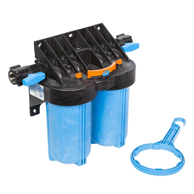 Корпус для картриджных фильтров Джилекс 1 М 10” Т2 двухступенчатый с тыльным/торцевым подключением, арт. 9057