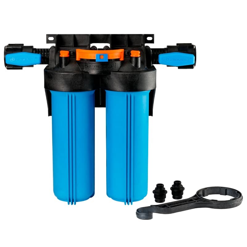 Корпус для картриджных фильтров Джилекс 1 М Т2 двухступенчатый с тыльным/торцевым подключением, арт. 9095