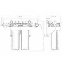 Корпус для картриджных фильтров Джилекс 1 М Т2 двухступенчатый с тыльным/торцевым подключением, арт. 9095