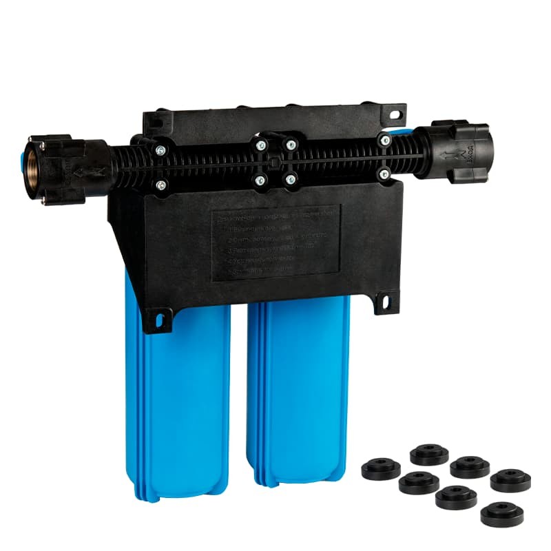 Корпус для картриджных фильтров Джилекс 1 М Т2 двухступенчатый с тыльным/торцевым подключением, арт. 9095