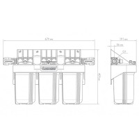 Корпус для картриджных фильтров Джилекс 1 М 10” Т3 трехступенчатый с тыльным/торцевым подключением, арт. 9058