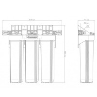 Корпус для картриджных фильтров Джилекс 1 М 20” Т3 трехступенчатый с тыльным/торцевым подключением, арт. 9063