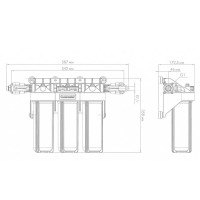 Корпус для картриджных фильтров Джилекс 1 М Т3 трехступенчатый с тыльным/торцевым подключением, арт. 9096