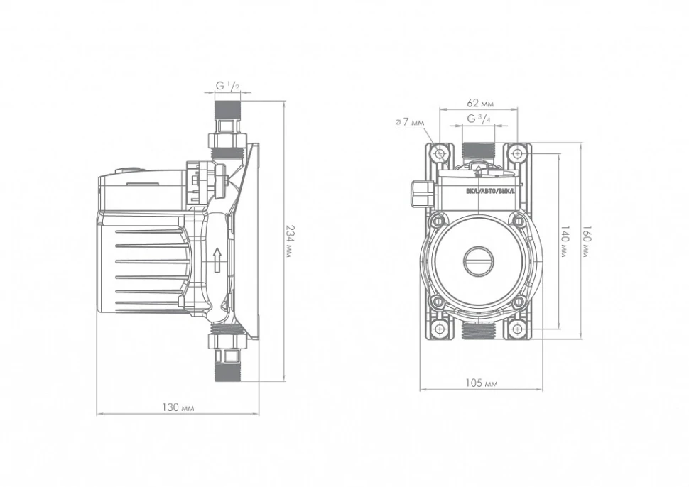 Поверхностный насос-автомат Джилекс «КОМФОРТ ПРО» 25/9, арт. 4005