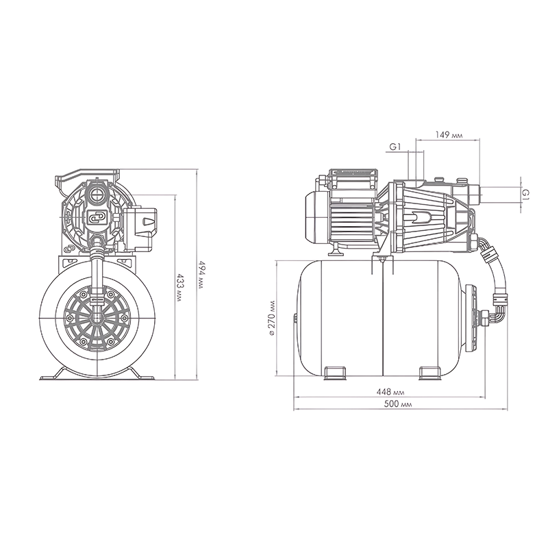 Поверхностный насос-автомат Джилекс ДЖАМБО 60/35 Ч-24 (2.0), арт. 3015