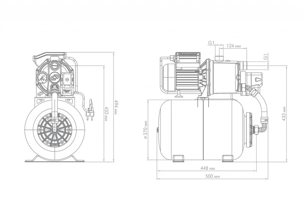 Поверхностный насос-автомат Джилекс ДЖАМБО 60/35 Н-24 (2.0), арт. 3012