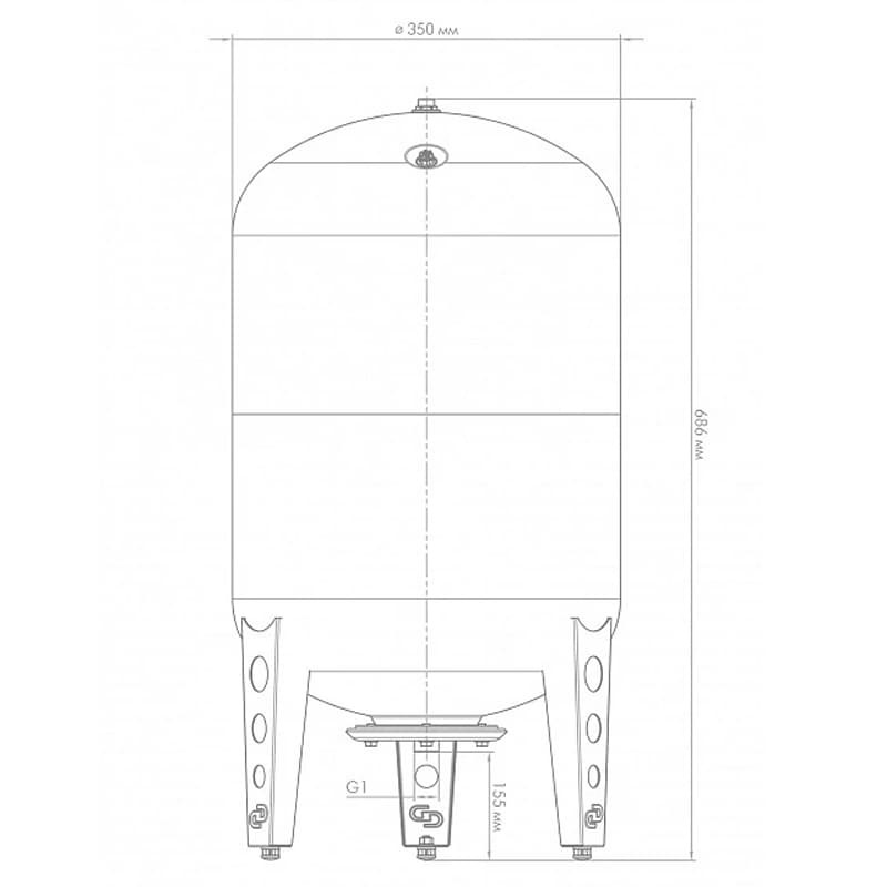 Гидроаккумулятор Джилекс ВПк 50 вертикальный с комбинированным фланцем, арт. 7059