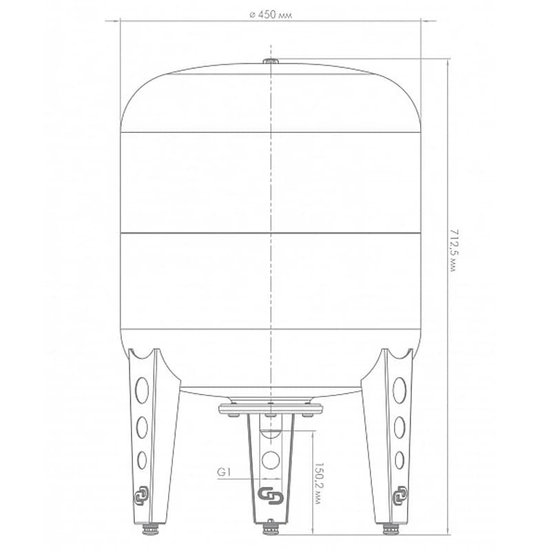 Гидроаккумулятор Джилекс ВПк 80 вертикальный с комбинированным фланцем, арт. 7083