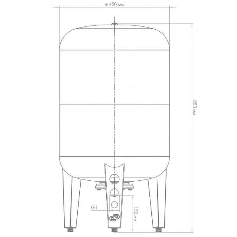 Гидроаккумулятор Джилекс ВПк 100  вертикальный с комбинированным фланцем, арт. 7106