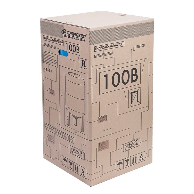 Гидроаккумулятор Джилекс В 100 вертикальный с фланцем из оцинкованной стали, арт. 7101