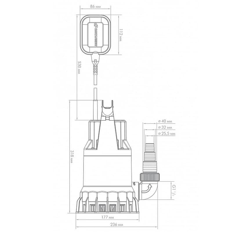 Погружной дренажный насос Джилекс ДРЕНАЖНИК 220/12, арт. 5101
