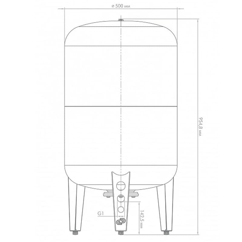 Гидроаккумулятор Джилекс ВПк 150 вертикальный с комбинированным фланцем, арт. 7153