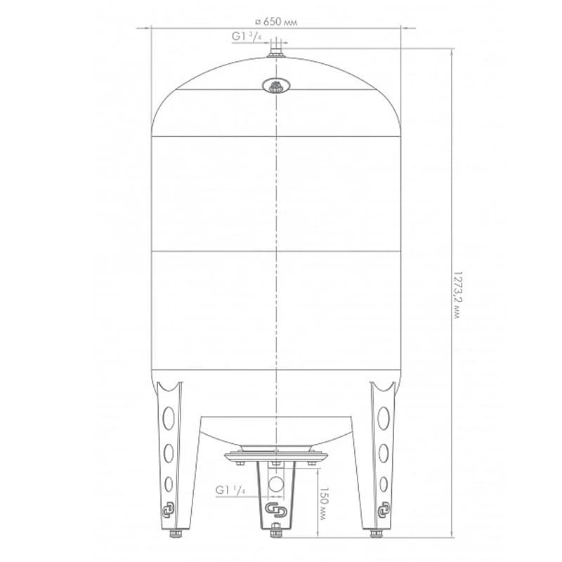 Гидроаккумулятор Джилекс ВПк 300 вертикальный с комбинированным фланцем, арт. 7155