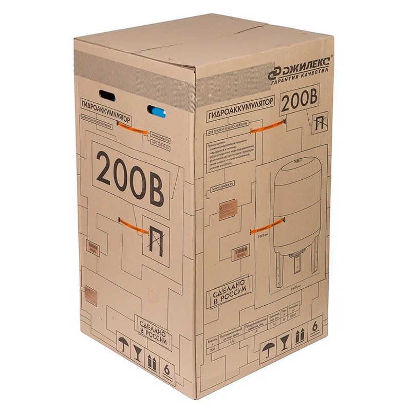 Гидроаккумулятор Джилекс В 200 вертикальный с фланцем из оцинкованной стали, арт. 7201