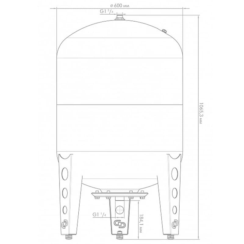Гидроаккумулятор Джилекс В 200 вертикальный с фланцем из оцинкованной стали, арт. 7201