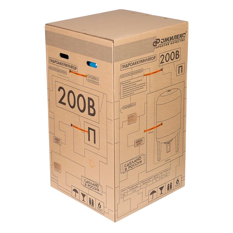 Гидроаккумулятор Джилекс ВПк 200 вертикальный с комбинированным фланцем, арт. 7154