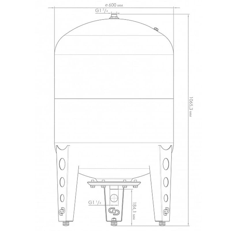 Гидроаккумулятор Джилекс ВПк 200 вертикальный с комбинированным фланцем, арт. 7154