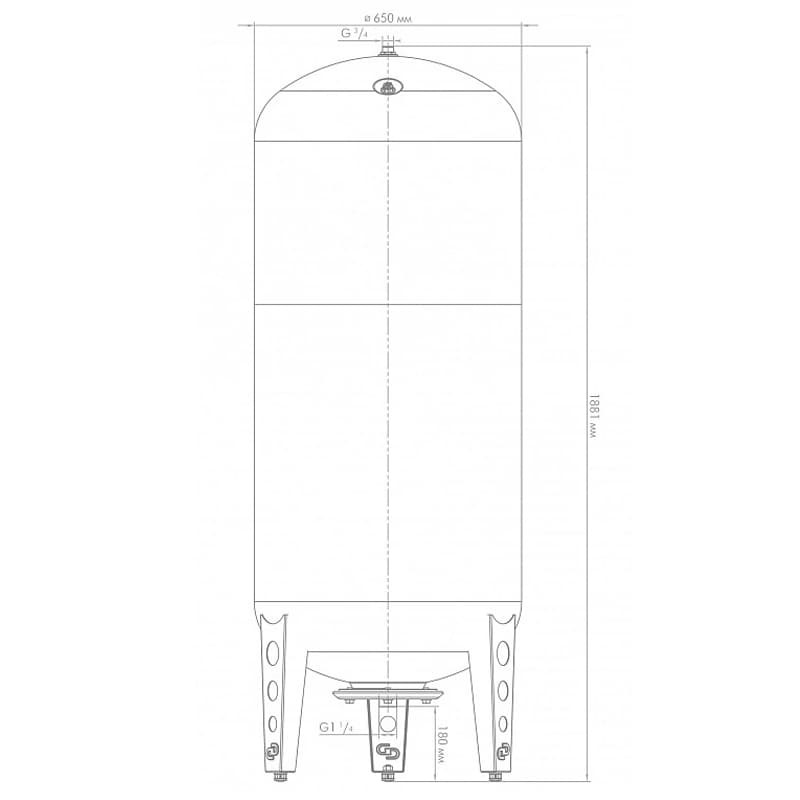 Гидроаккумулятор Джилекс В 500 вертикальный с фланцем из оцинкованной стали, арт. 7501