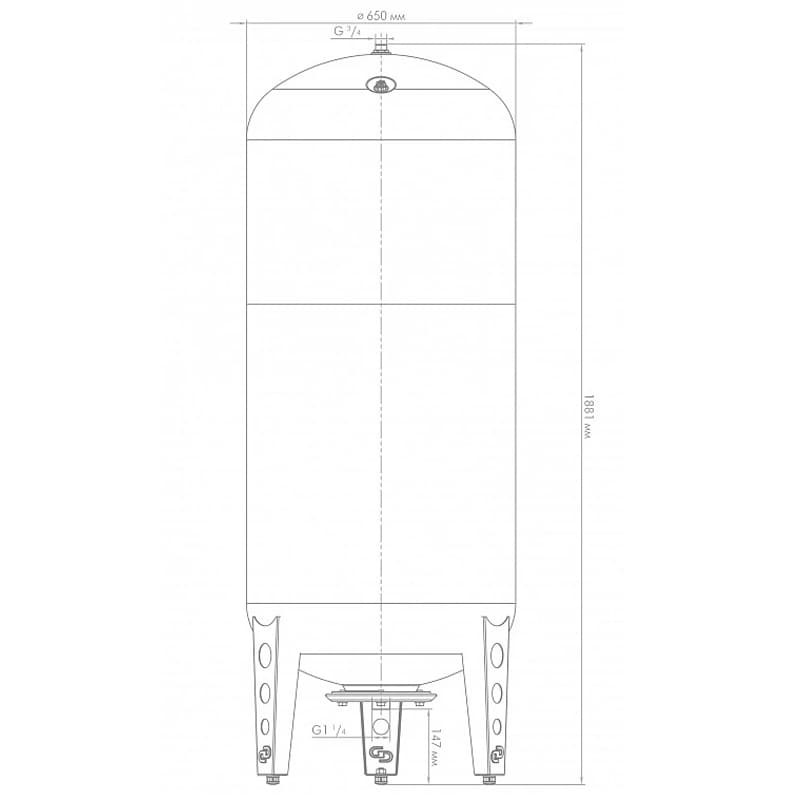 Гидроаккумулятор Джилекс ВПк 500 вертикальный с комбинированным фланцем, арт. 7156