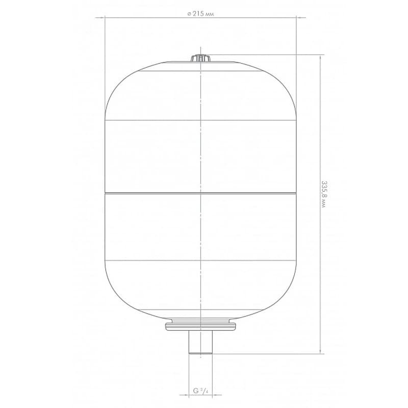 Расширительный бак Джилекс В 10 вертикальный с фланцем из оцинкованной стали, арт. 7810