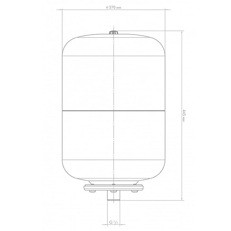 Расширительный бак Джилекс В 24 вертикальный с фланцем из оцинкованной стали, арт. 7724