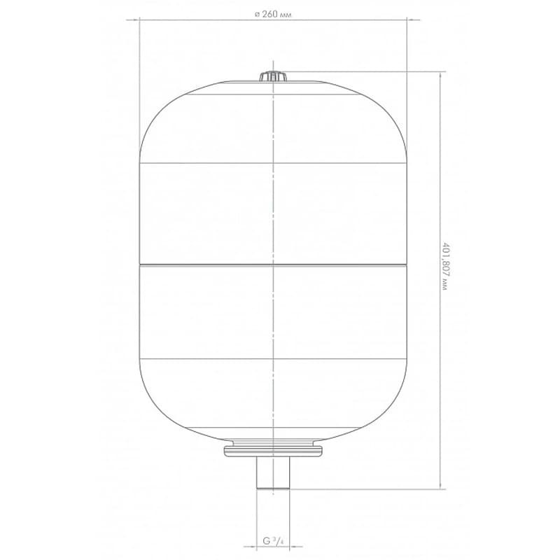 Расширительный бак Джилекс В 18 вертикальный с фланцем из оцинкованной стали, арт. 7818