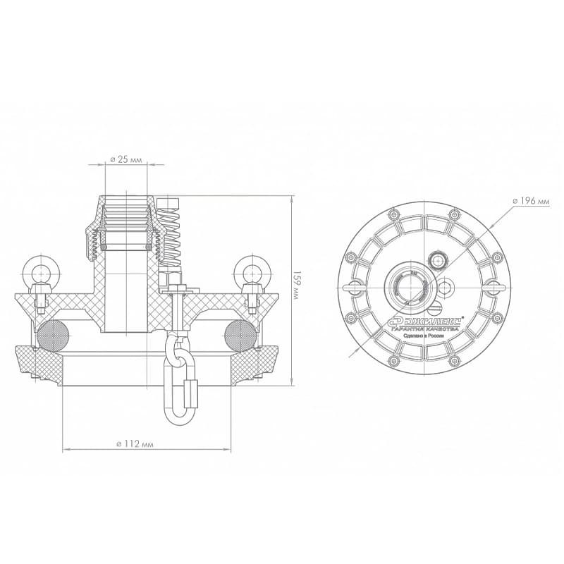 Оголовок скважинный Джилекс ОСП 90-110/25  пластмассовый, арт. 6000