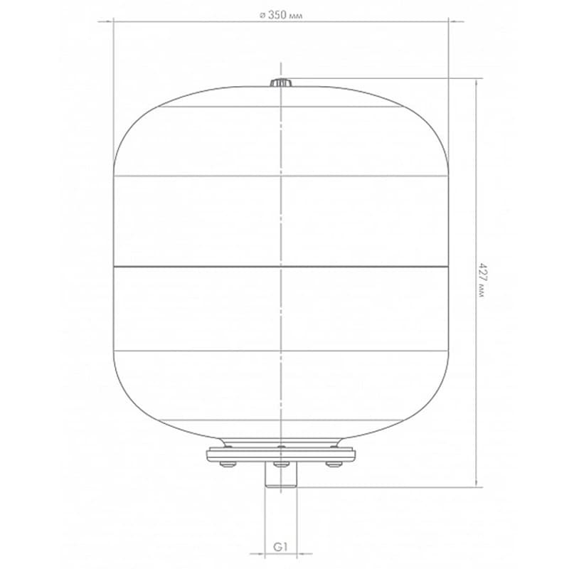 Расширительный бак Джилекс В 35 вертикальный с фланцем из оцинкованной стали, арт. 7735