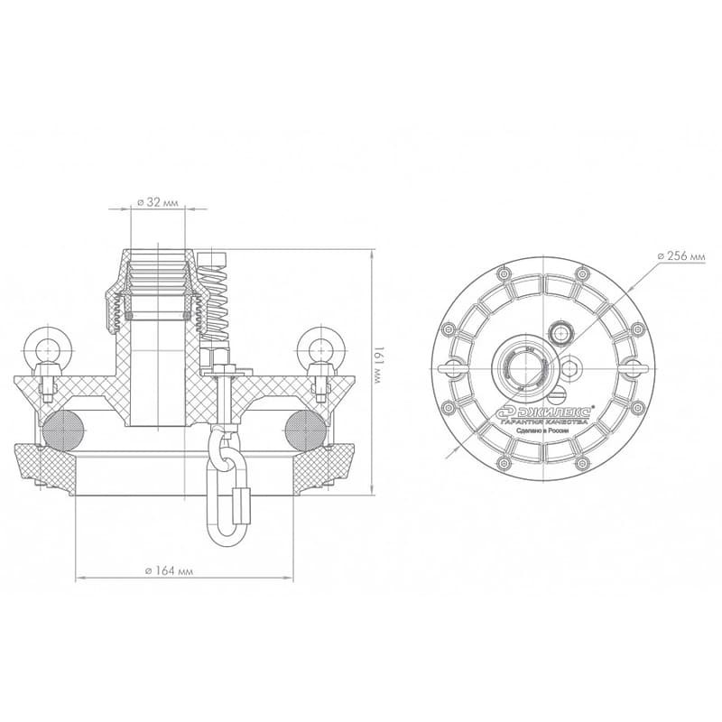 Оголовок скважинный Джилекс ОСП 130-140/32  пластмассовый, арт. 6004