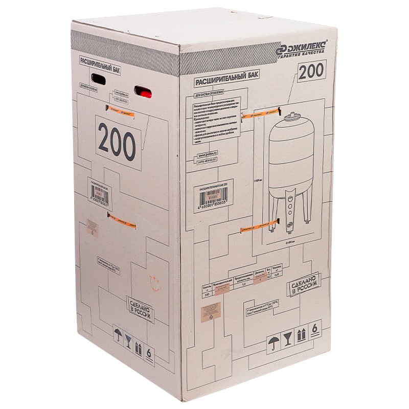 Расширительный бак Джилекс В 200 вертикальный с фланцем из оцинкованной стали, арт. 7792