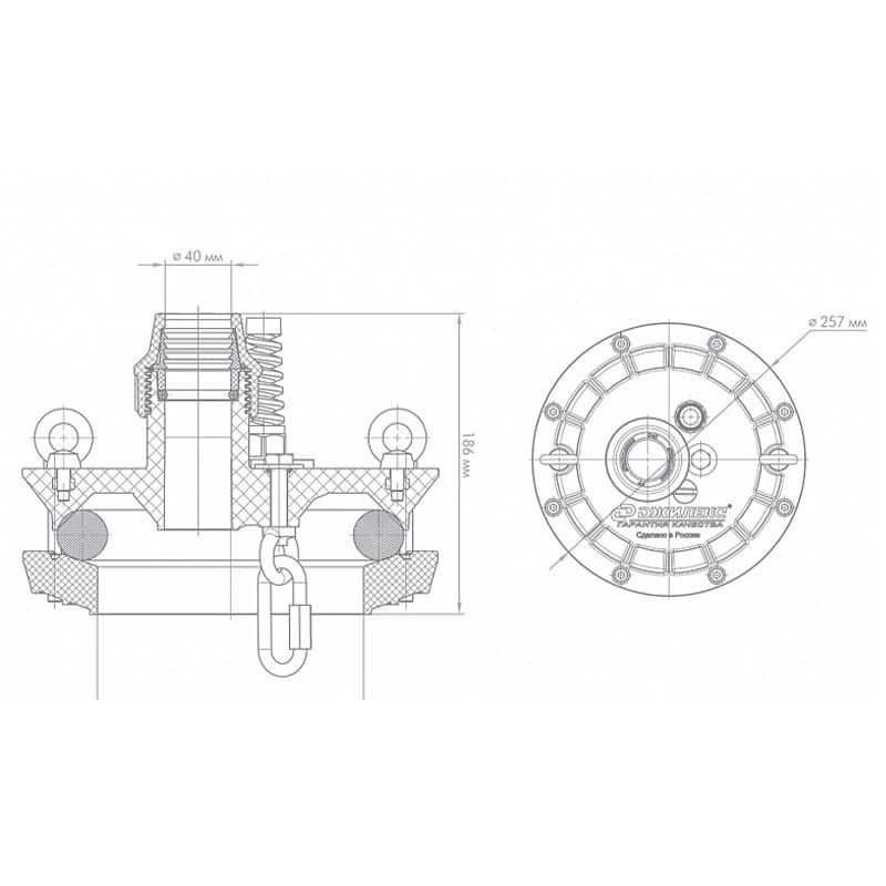 Оголовок скважинный Джилекс ОСП 140-160/40  пластмассовый, арт. 6007