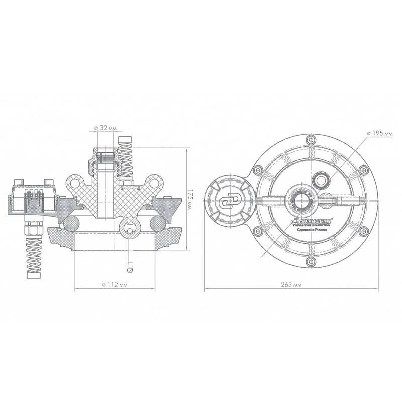 Оголовок скважинный Джилекс ОСПБ 90-110/32  пластмассовый с базовой частью, арт. 6014