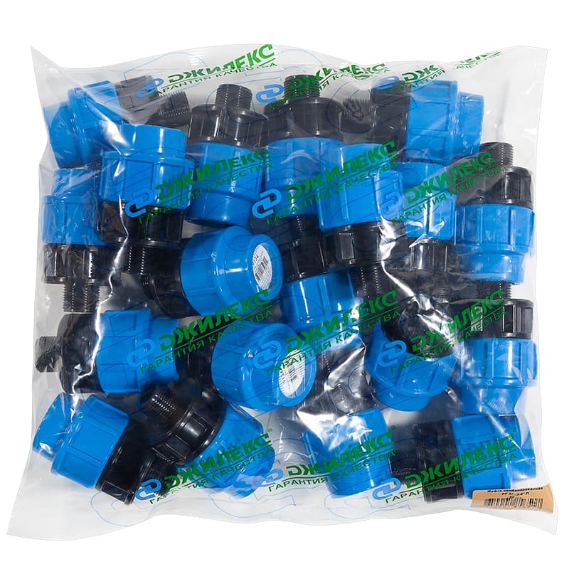 Комбинированная муфта с наружной трубной резьбой Джилекс 32х3/4" П, арт. 9134