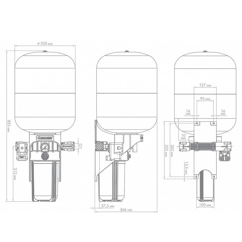 Комплексное решение автоматизации на баке Джилекс КРАБ-Т 50 с торцевым подключением, арт. 8702