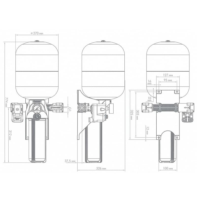 Комплексное решение автоматизации на баке Джилекс КРАБ-Т 24 с торцевым подключением, арт. 8701